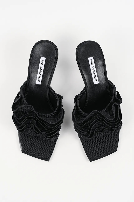 Karl Lagerfeld klapki Karmel czarny KL33604.T0X