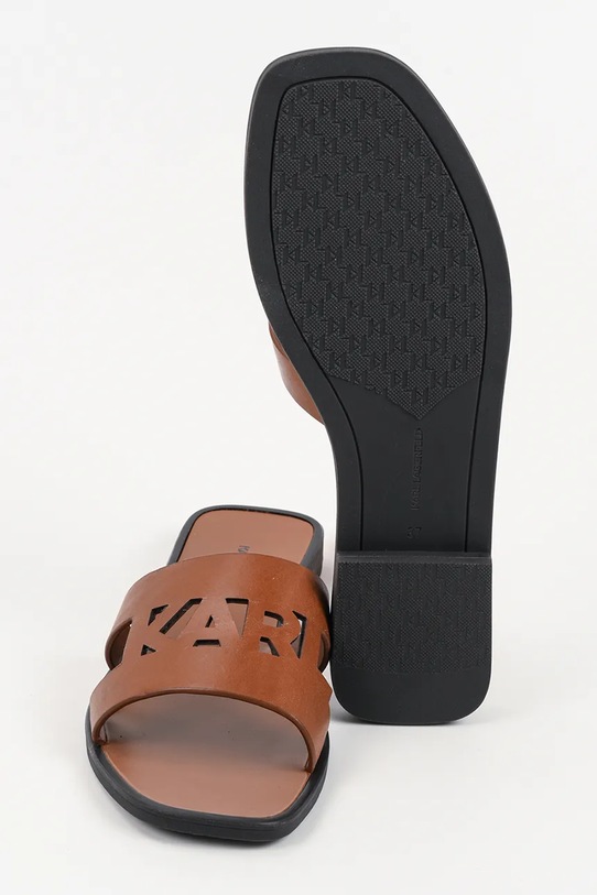 Karl Lagerfeld klapki mules damskie skórzane Skoot Iii KL80405C.022 brązowy