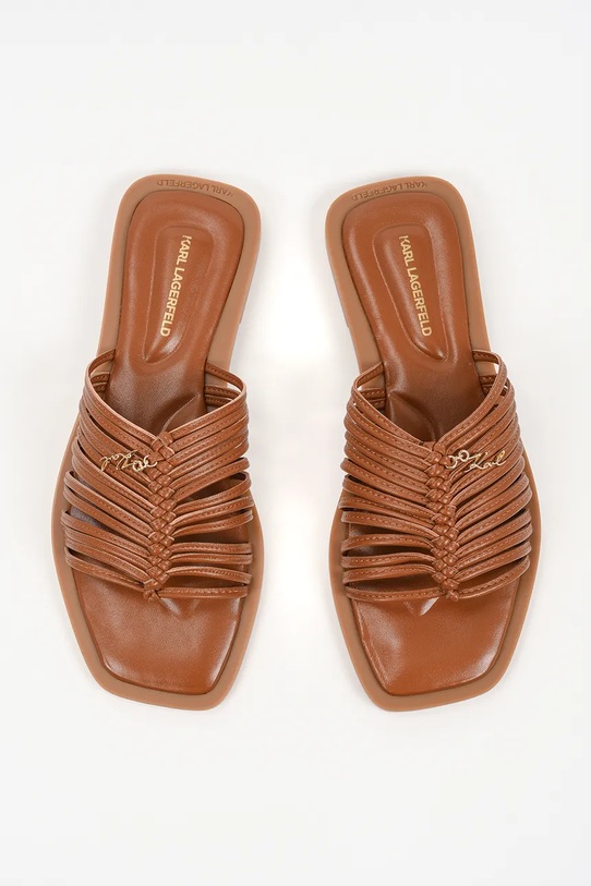 Karl Lagerfeld klapki z odkrytą piętą damskie Brio Ii brązowy KL85426.022