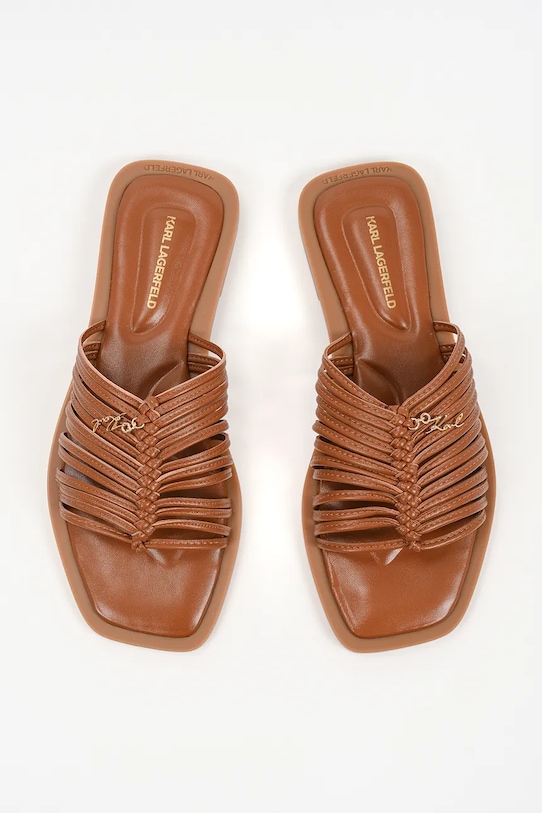 Karl Lagerfeld klapki z odkrytą piętą damskie Brio Ii brązowy KL85426.022