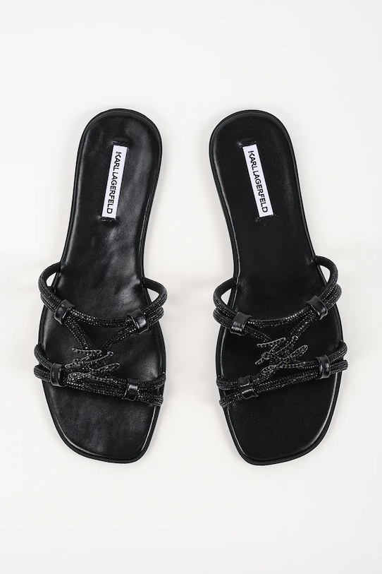 Karl Lagerfeld klapki z odkrytą piętą damskie Olympia Ii czarny KL87406.G0X