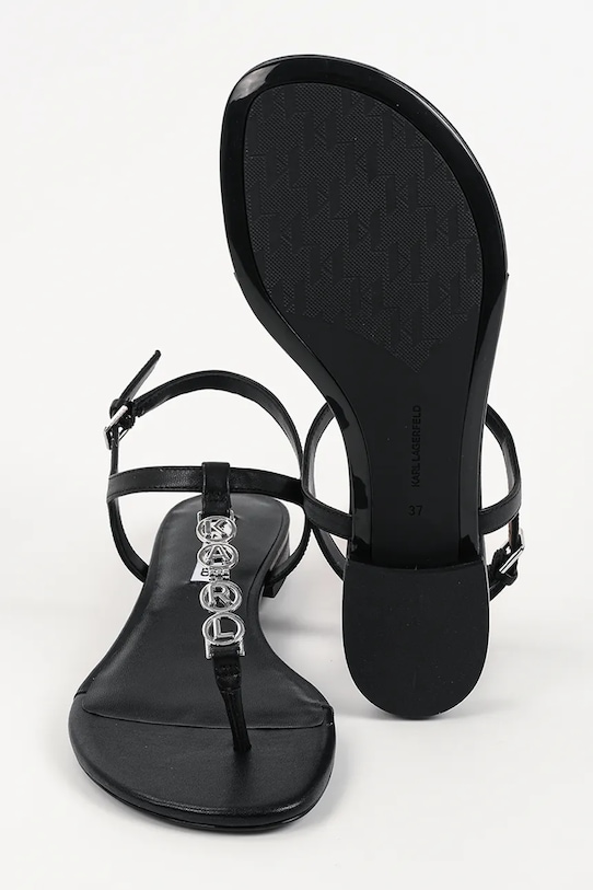 Karl Lagerfeld sandały na płaskim obcasie damskie skórzane Alisso Ii KL82516.000 czarny