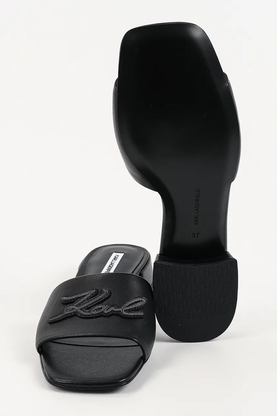 Δερμάτινες παντόφλες Karl Lagerfeld Petalo Ii KL80700C.000 μαύρο