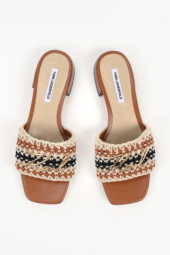 Παντόφλες Karl Lagerfeld Petalo Ii καφέ KL80701C.K12