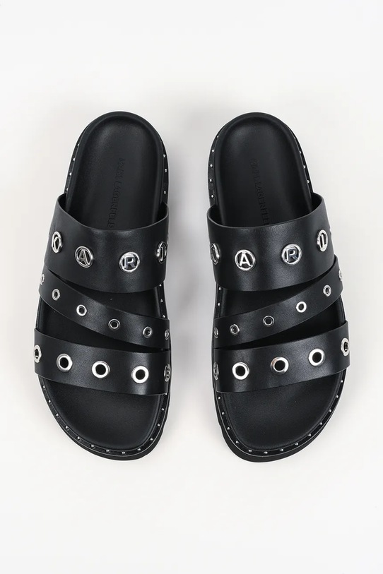 Karl Lagerfeld klapki damskie skórzane Kaia czarny KL81516.00S