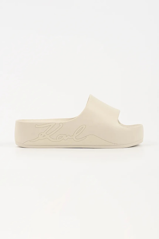 Karl Lagerfeld klapki na platformie damskie Kobo Ii beżowy KL86048F.VT1