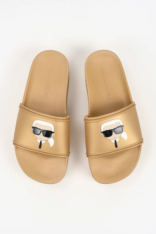 Karl Lagerfeld klapki na platformie damskie Kondo Maxi Ii beżowy KL80805C.VGD