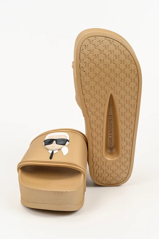 Karl Lagerfeld šľapky na platforme dámske Kondo Maxi Ii KL80805C.VGD zlatá