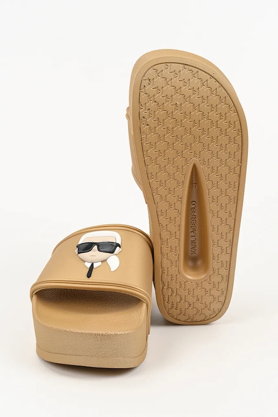 Karl Lagerfeld šľapky na platforme dámske Kondo Maxi Ii KL80805C.VGD zlatá