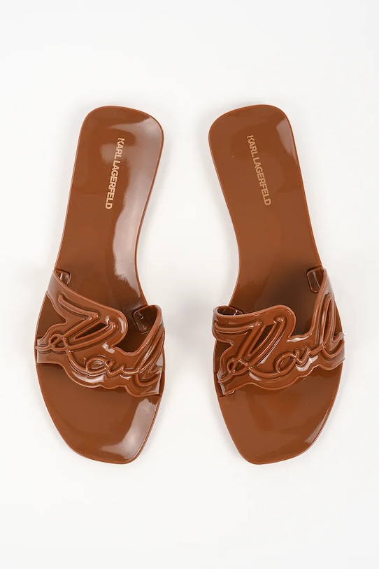 Karl Lagerfeld klapki damskie Jelly brązowy KL80008.V22