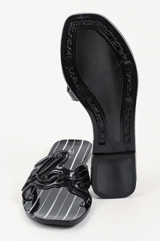 Karl Lagerfeld klapki na płaskim obcasie damskie Jelly KL80008C.V01 czarny