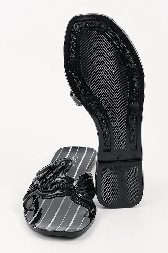 Karl Lagerfeld klapki na płaskim obcasie damskie Jelly KL80008C.V01 czarny