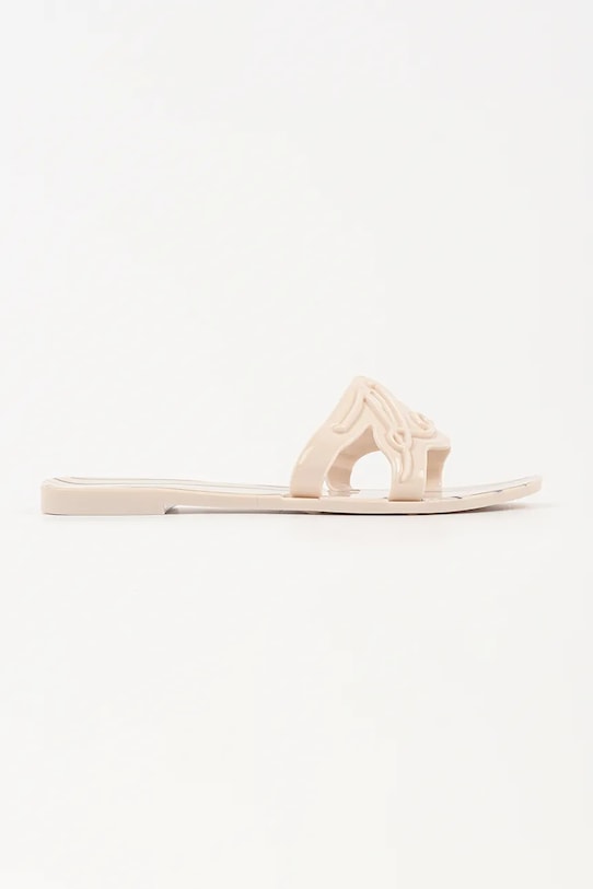 Karl Lagerfeld klapki na płaskim obcasie damskie Jelly beżowy KL80008C.V10