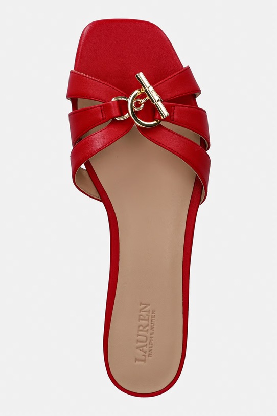 Lauren Ralph Lauren klapki skórzane Blaike Slide czerwony 802982875008.600