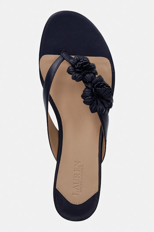 Lauren Ralph Lauren šľapky dámske kožené Frncsa Flwr tmavomodrá 802P10399002.410