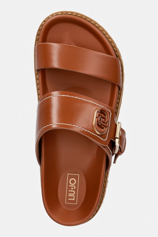 Liu Jo šľapky dámske kožené LIVIA 02 hnedá SA6109P0102S3804