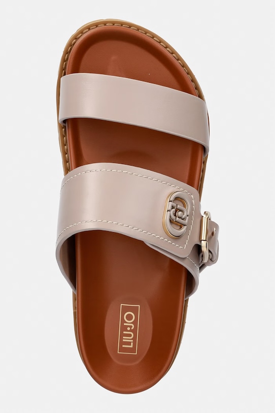 Liu Jo šľapky dámske kožené LIVIA 02 béžová SA6109P0102S3951