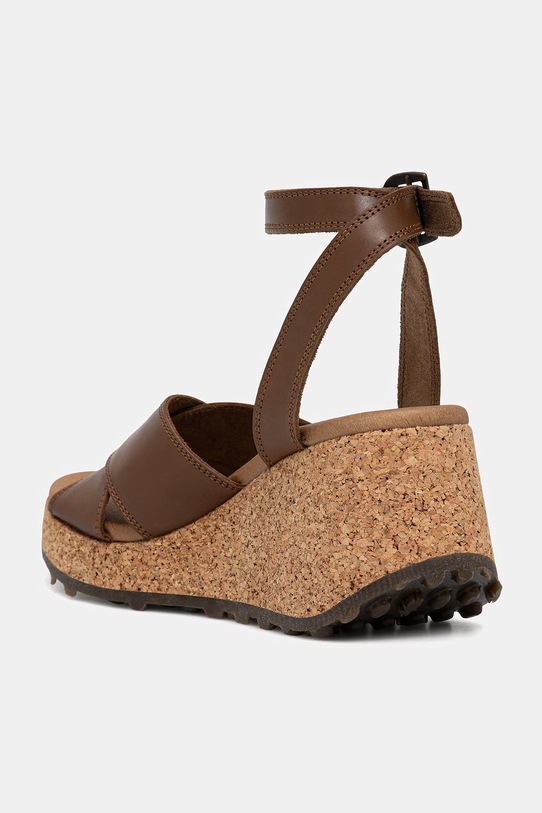 Παπούτσια Fly London σανδάλια σε σφήνα δερμάτινα DONY440FLY P145440003 καφέ