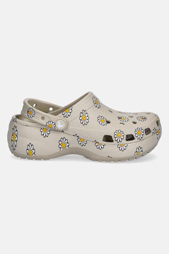 Crocs klapki na platformie damskie Classic Platform Floral Clog 212668.1WY beżowy SS26