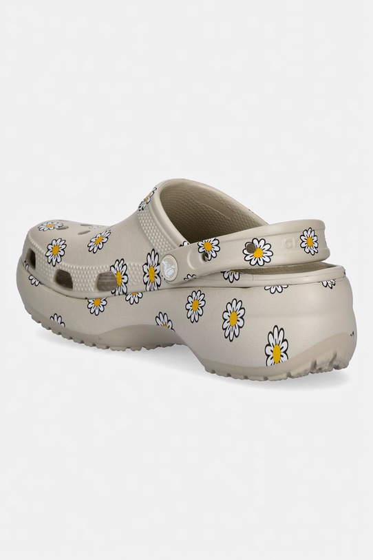 Obuwie Crocs klapki na platformie damskie Classic Platform Floral Clog 212668.1WY beżowy