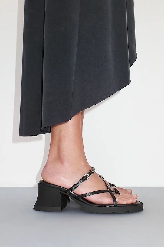 Obuwie Miista klapki skórzane Jaslene E8.3902 czarny