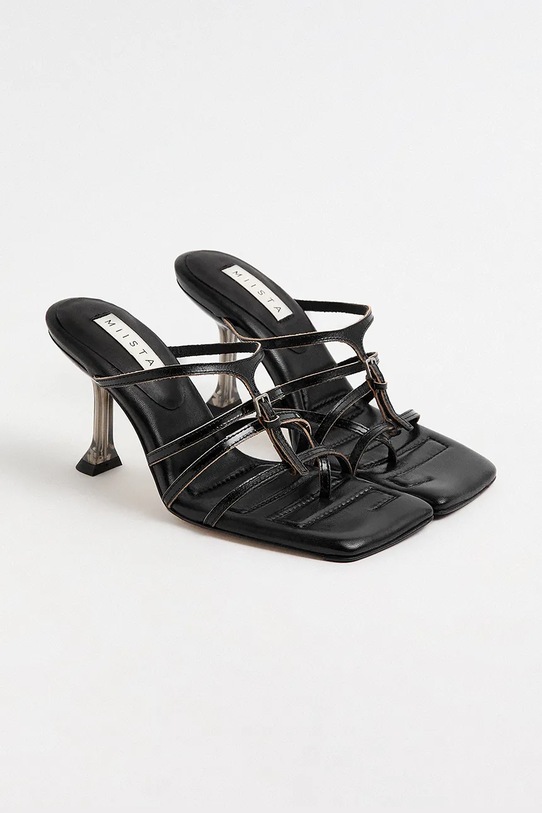 Miista шльопанці на шпильці жіночі шкіряні Koya MI.6116 чорний SS26