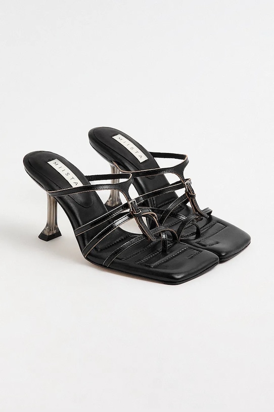 Miista klapki na szpilce damskie skórzane Koya MI.6116 czarny SS26