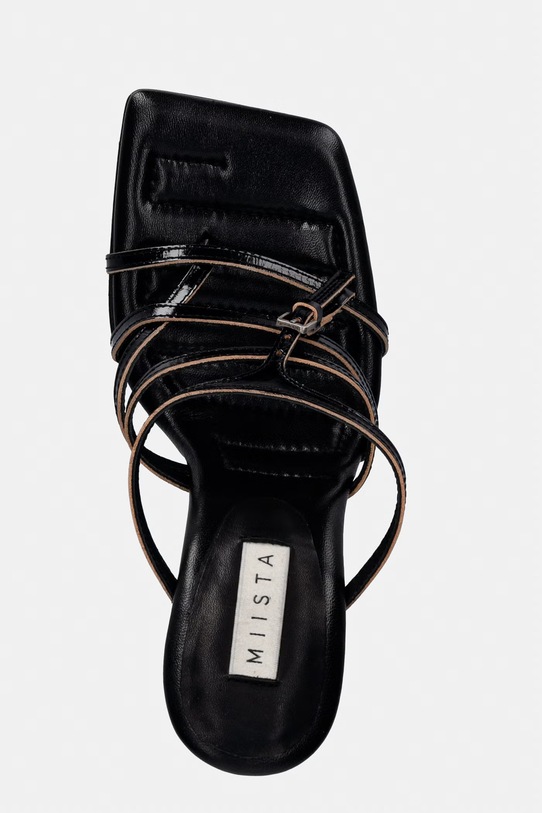 Miista saboți cu toc cui pentru femei, din piele Koya negru MI.6116