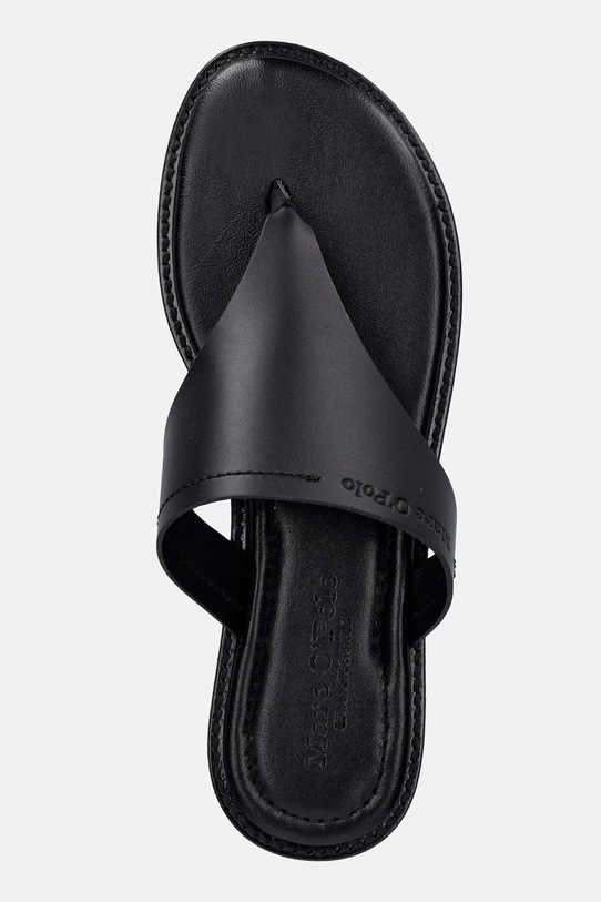 Marc O'Polo σαγιονάρες δίχαλες γυναικείες δερμάτινες Babette 3A μαύρο 60318391101134