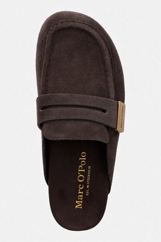 Marc O'Polo šľapky so zakrytými prstami dámske semišové Floria 1B hnedá 60219293701300