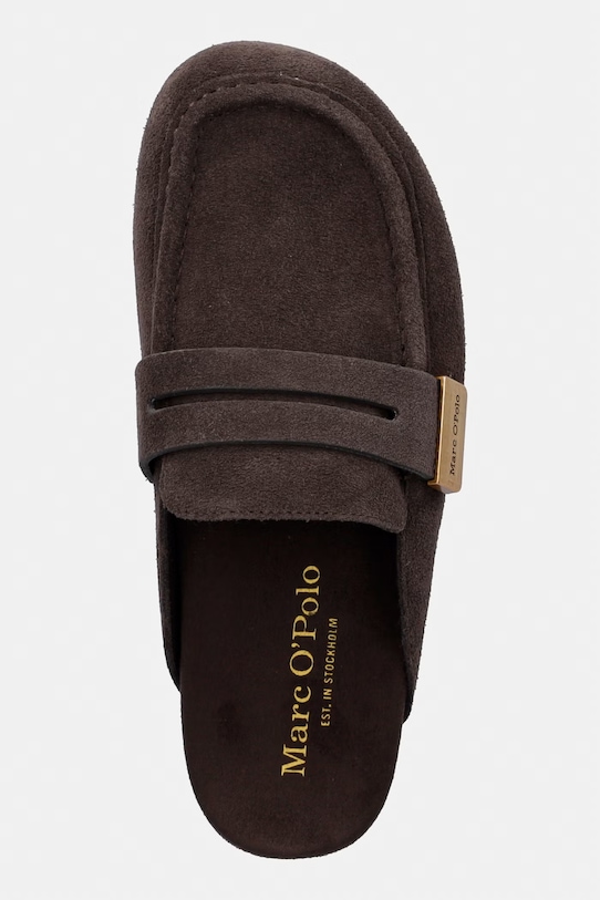 Marc O'Polo šľapky so zakrytými prstami dámske semišové Floria 1B hnedá 60219293701300