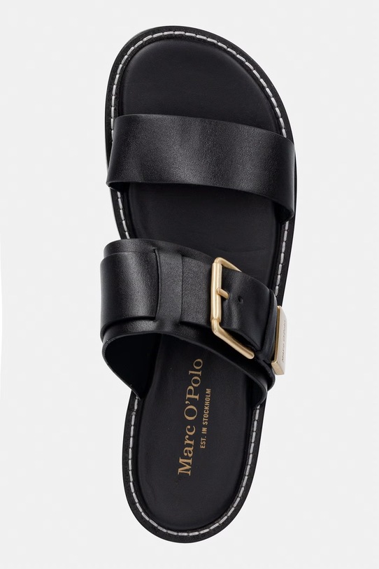 Marc O'Polo klapki damskie skórzane Stina 1A czarny 60318691101100