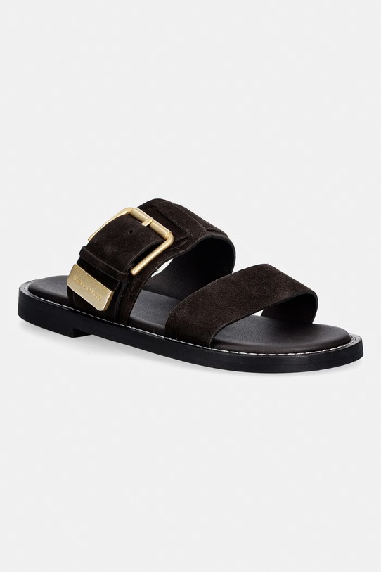 Marc O'Polo klapki damskie zamszowe Stina 1B brązowy 60318691102325