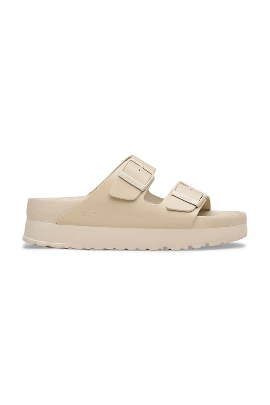 Birkenstock klapki skórzane Arizona Flex Platform EXQ LENA pozostałe beżowy 1031470