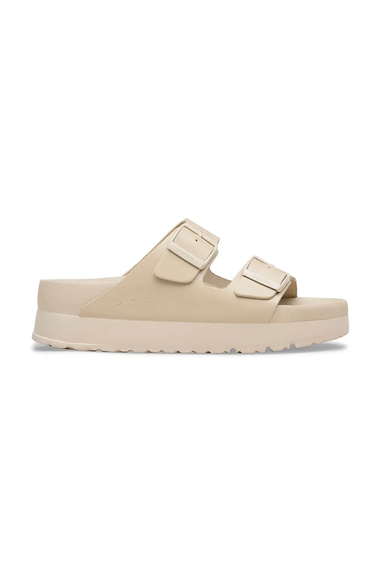 Birkenstock klapki skórzane Arizona Flex Platform EXQ LENA pozostałe beżowy 1031470