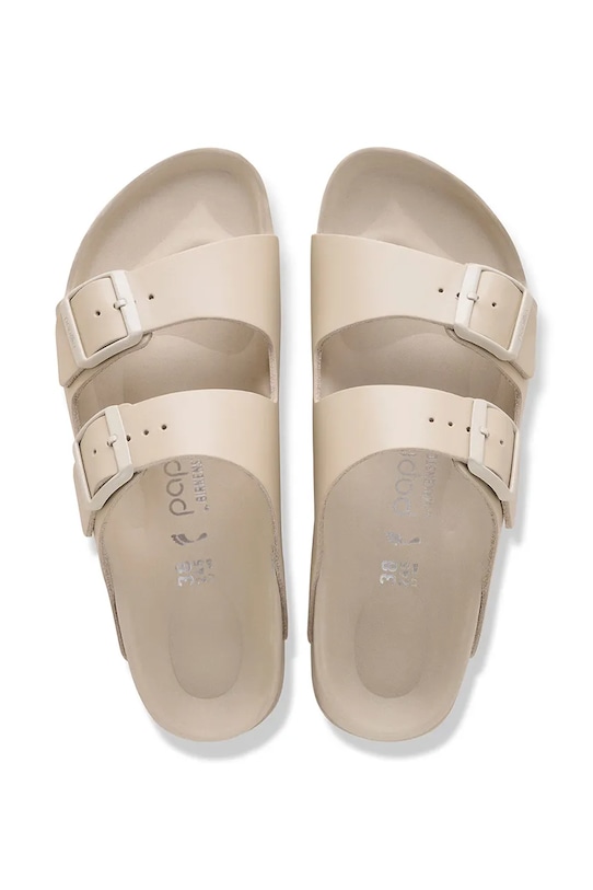 Birkenstock klapki skórzane Arizona Flex Platform EXQ LENA beżowy 1031470
