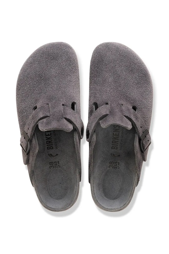 Birkenstock Boston EXQ LEVE klapki mules damskie zamszowe 1031489 szary