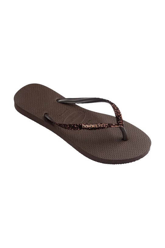 Obuwie Havaianas japonki damskie SLIM GLITTER II 4146975.0727 brązowy