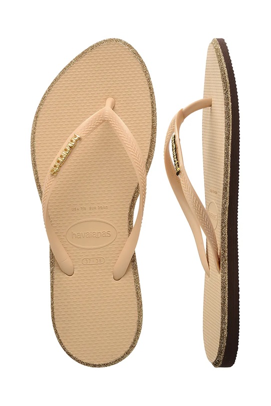 Havaianas šľapky dámske SLIM POINT GLITTER 4150157.1859 béžová