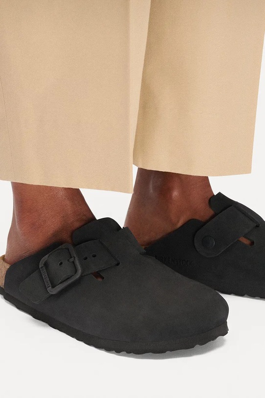 Birkenstock Boston WB LENB klapki z zakrytymi palcami damskie nubukowe 1031575