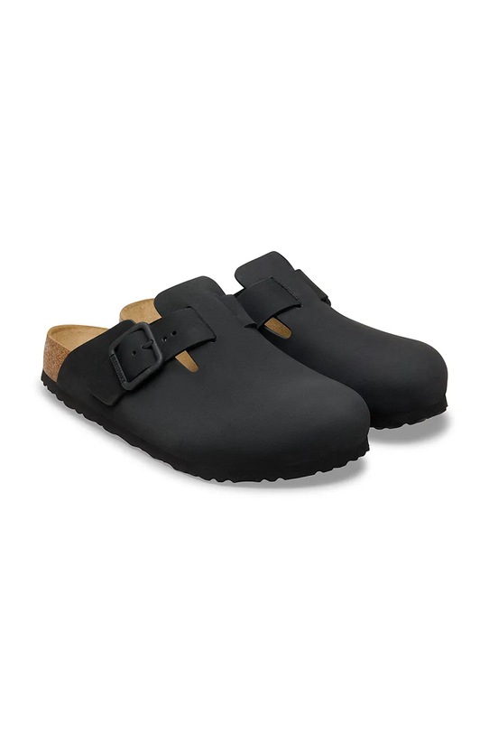 Obuwie Birkenstock Boston WB LENB klapki z zakrytymi palcami damskie nubukowe 1031575 czarny