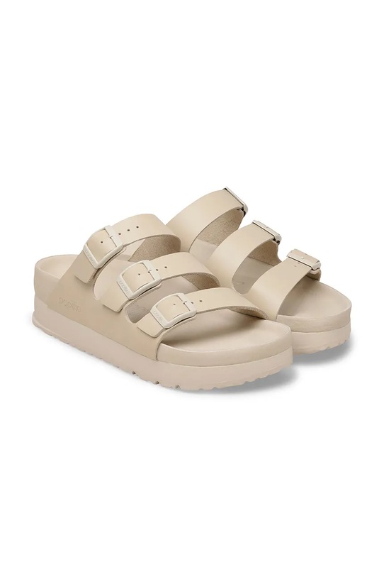 Obuwie Birkenstock klapki skórzane Florida III Flex Platform 1031441 beżowy