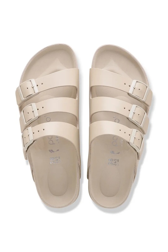 Birkenstock klapki skórzane Florida III Flex Platform beżowy 1031441