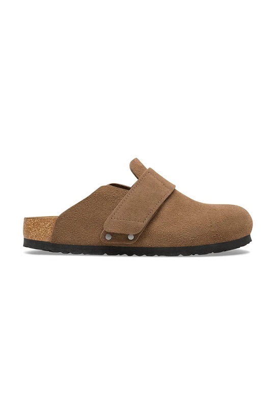 Birkenstock klapki zamszowe Loma bez obcasa brązowy 1032067