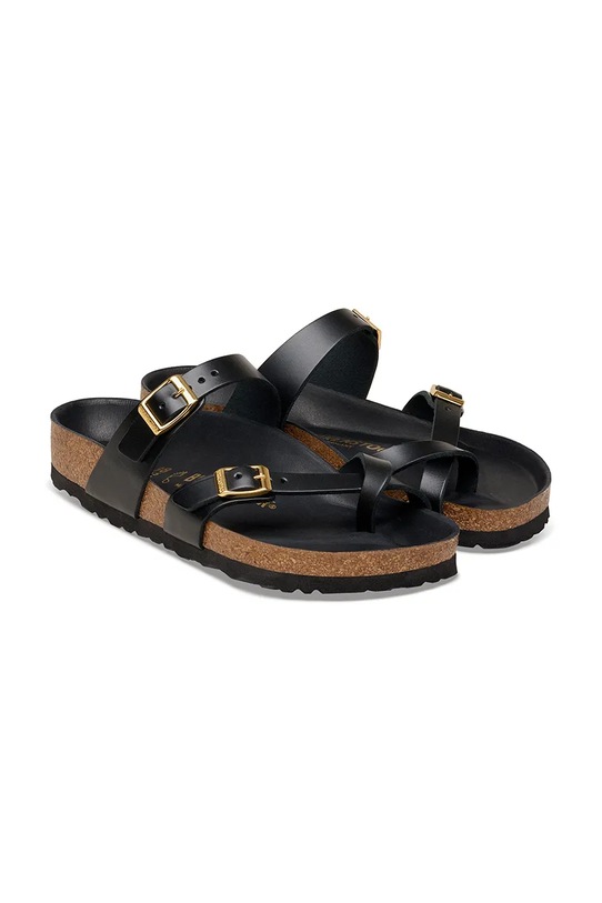 Obuwie Birkenstock Mayari klapki z odkrytą piętą damskie skórzane 1031425 czarny