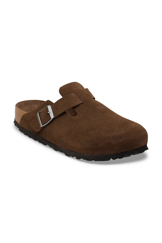 Birkenstock klapki zamszowe Boston SFB LEVE 1031637 brązowy SS26