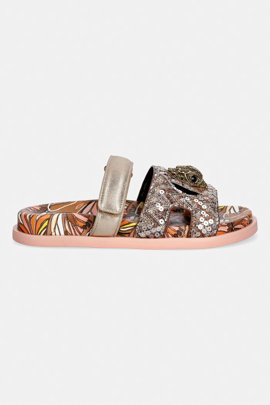 Kurt Geiger London klapki na płaskim obcasie damskie Eagle Cut Out Sandal 4732639779 brązowy SS26