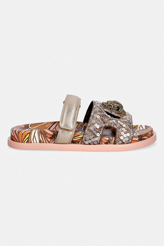 Kurt Geiger London klapki na płaskim obcasie damskie Eagle Cut Out Sandal 4732639779 brązowy SS26