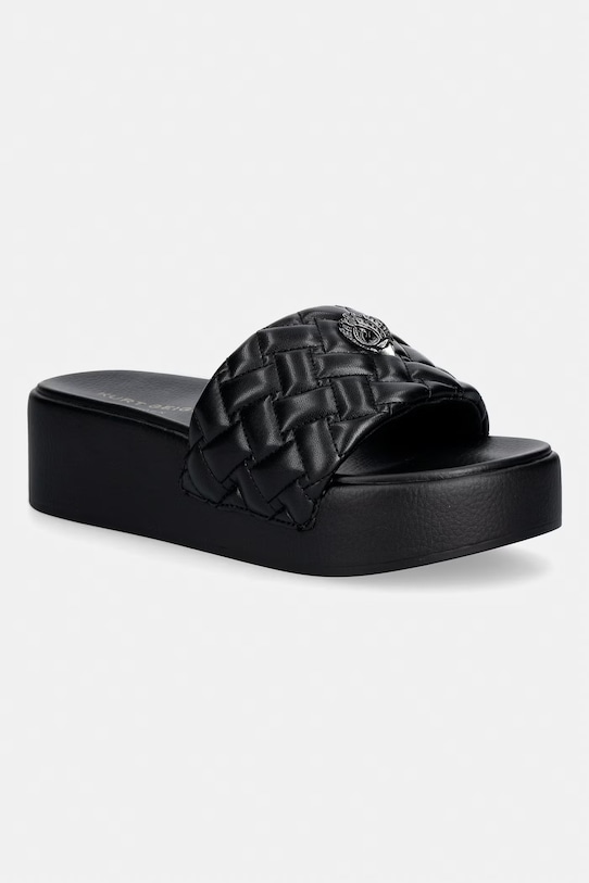 Kurt Geiger London klapki na platformie damskie Meena Eagle Platform czarny 4797800979