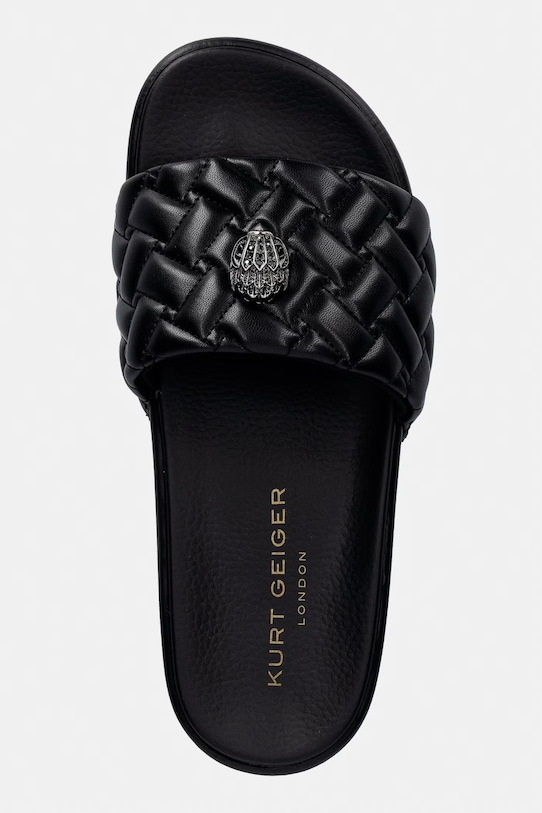 Kurt Geiger London klapki na platformie damskie Meena Eagle Platform czarny 4797800979